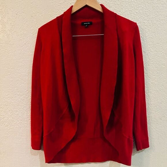 Verve Ami Shawl Collar Open Cardigan Sz S Red - Picture 2 of 8